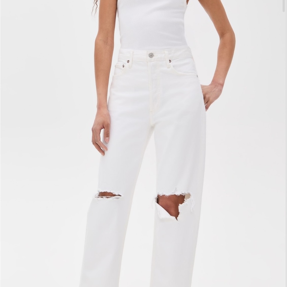 Agolde mid rise 90’s straight leg loose Distressed Jeans